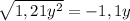 \sqrt{1,21y^2}=-1,1y