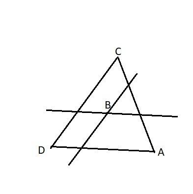 Начертите треугольник сда и лтметьте точкув внутри него. через точку в проведите прямые, паралельные