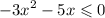 - {3x}^{2} - 5x \leqslant 0