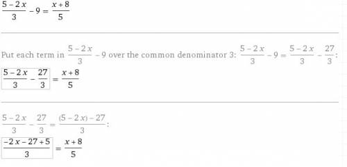 (5-2х)÷3)-9=(8+х)÷5 решите уравнение