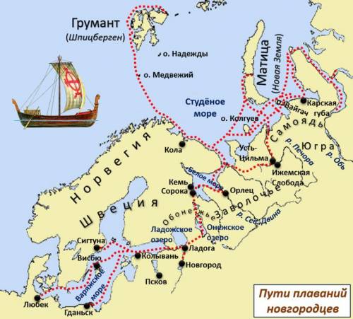 Какие северные территории были открытие и освоены новгородцами и