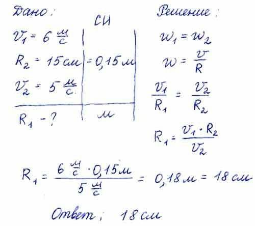 Найти радиус маховика и частату его вращения если при вращении его линейная скорость точек на его об