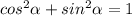 cos^{2} \alpha +sin^{2} \alpha = 1