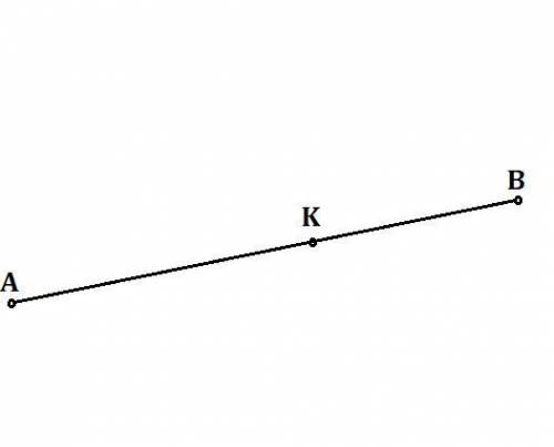 На отрезке ав отмечена точка к. найдите ак, если длина отрезка ав равна 15 см, а расстояние от точки