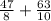 \frac{47}{8} + \frac{63}{10}