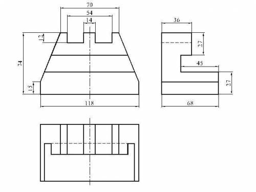 Черчениеможет кто то отрисовать в 3 видах? (вид спереди,сбоку и сверху) проекционный чертеж.