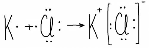 Кто понимает ! схема образования связи калия и хлора