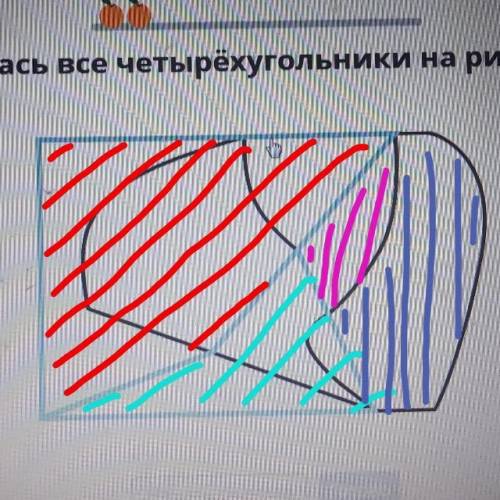 закрась все четырехугольники на рисунке