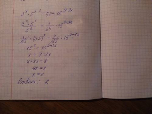 3^x×5^x-2=0,04×15^8-3x как решить через метод привидения к одному основанию?