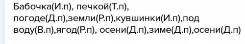 Спиши. определи падеж имён существительных 1-го склонения 1. ночная бабочка залетает дом перед сильн