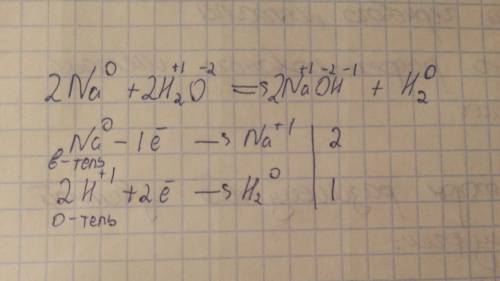 Coставьте схему электронного : na+h2o=naoh