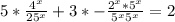 5*\frac{4^x}{25^x}+3*-\frac{2^x*5^x}{5^x5^x}=2