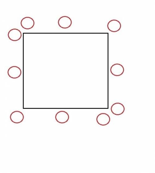 Вдоль каждой стороны квадратной клумбы надо рассадить 10 кустов роз, так, чтобы у каждой стороны был