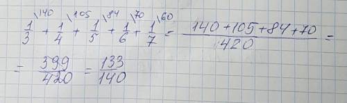 1\3+1\4+1\5+1\6+1\7 найдите наименьший общий знаменатель!