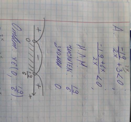 2. а. -19/2x+3< 0 б. x2+4x+6/2x-5 < 0 где / - дробь 3. x-3/x-4 > x-4/x-3 где / - дробь