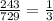 \frac{243}{729} = \frac{1}{3}