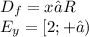 D_f=x∈R \\ E_y=[2; +∞) \\