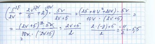 (5\2v+2v\5+2)*5v\2v+5 при v= -8 надо