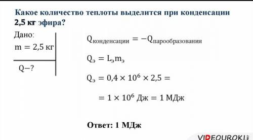 Какое количество теплоты необходимо для конденсации 10 кг эфира и последующего охлаждения до 5 граду