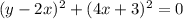 (y-2x)^2+(4x+3)^2=0\\