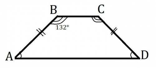 Один из углов равнобедренной трапеции равен 132 градуса найдите меньший угол этой трапеции