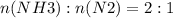 n(NH3):n(N2)=2:1