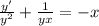 \frac{y'}{y^2} +\frac{1}{yx} =-x