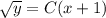 \sqrt{y} =C(x+1)