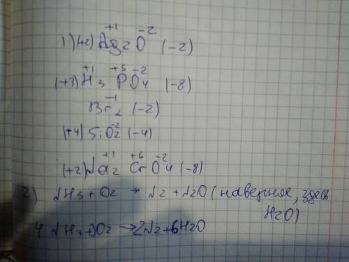 1)определите степени каждого элемента в веществах: ag2o,h3po4, br2, sio2, na2cro4. 2) расставьте коэ