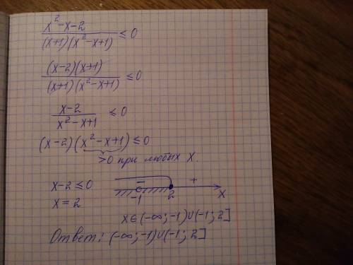 Решите неравенство 1/(x+1)-2/(x^2-x+1)< =(1-2x)/(1+x^3)