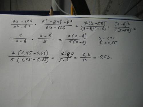 Буду если нужно выражение и найти его значение: при a=1,45 и b=0,55