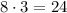 8\cdot 3=24