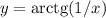 y={\rm arctg}(1/x)