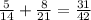 \frac{5}{14} + \frac{8}{21} = \frac{31}{42}