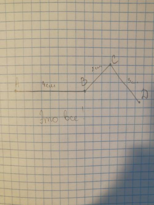 Решить. начерти ломаную линию из 3-х звеньев. длина первого звена -4 см