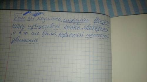 Синтаксический разбор предложения: был он,казалось,наделен врожденным изяществом,особой свободной и