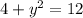 4 + {y}^{2} = 12