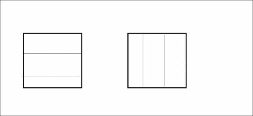 Разрежь квадрат двумя разрезами на три прямоугольника? как нарисовать