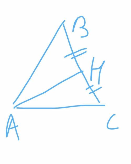 Вравнобедренном треугольнике abc,с основанием ac,проведена прямая через a,которая делит равнобедренн