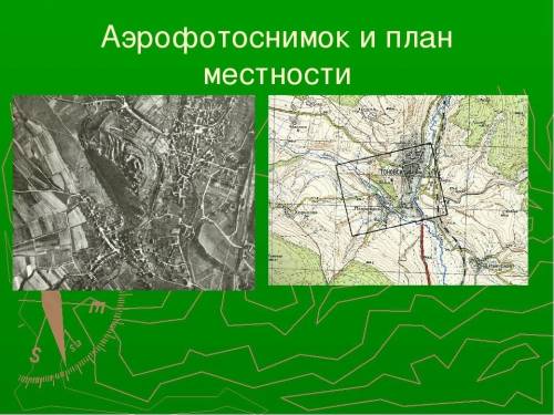 Положительные и отрицательные особенности плана месности, аэрофотоснимка, фотографии и рисунка