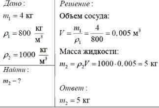 Бутыль вмещает 4 кг керосина. сколько воды можно налить в бутыль такой же ёмкости? можно с решением