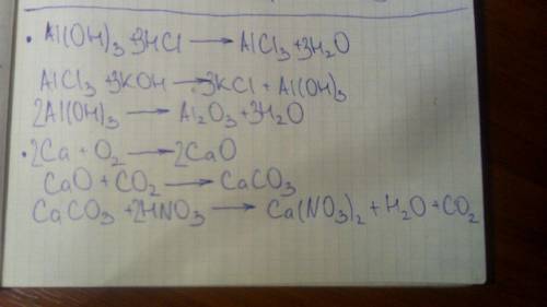 С, ! напишите уравнения реакций, с которых можно осуществить следующие превращения: 1) al(он)3 → alc