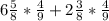 6\frac{5}{8} *\frac{4}{9} +2\frac{3}{8} *\frac{4}{9}