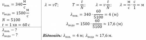 Какова длина звуковой волны в воздухе, если источник звука осуществляет 5100 колебаний в минуту? как