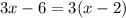 3x - 6 = 3(x - 2)\\