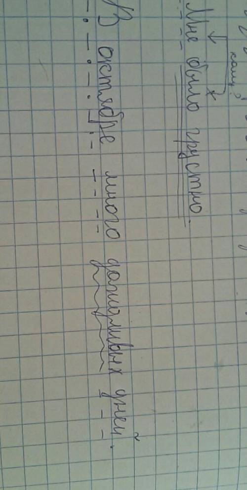 Синтаксический разбор простого предложения сложно 1.в октябре много дождливых дней 2.мне было груст