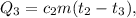 Q_3 = c_2m(t_2 - t_3),