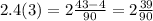 2.4(3) = 2 \frac{43 - 4}{90} = 2 \frac{39}{90}