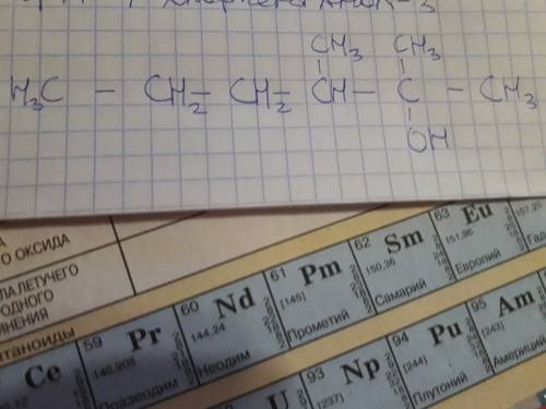 Записать структурную формулу, 2,3-диметилгексан-2-ол