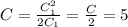 C = \frac{C_1^2}{2C_1} = \frac{C}{2} = 5